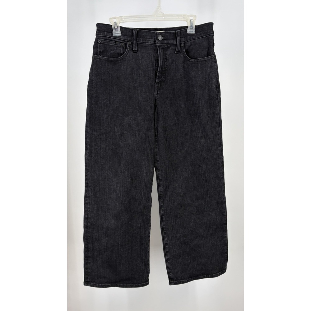Madewell Washed Black Wide-Leg Flare Jeans